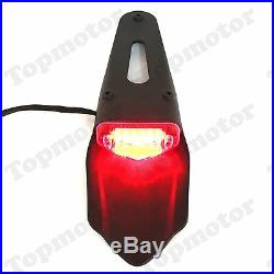 Red Motorcycle Fender LED Rear Tail Brake Light With Turn Signals Lamp Custom