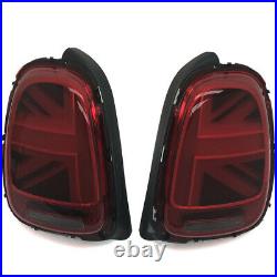 Red Union Jack LED Taillights For 14-19 F56 Mini Cooper Base & S