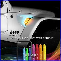 Rgb+amber Turn Signal Running Light For Jeep Jl&jt Fender Vent Light Xkchrome