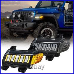 Sequential LED Fender Lights Kits Turn Signal DRL for Jeep Wrangler JL 18-22