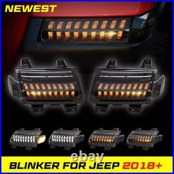 Sequential LED Fender Lights Kits Turn Signal DRL for Jeep Wrangler JL JLU 18-23