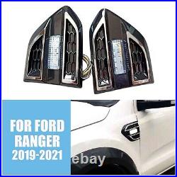Side Air Vent Fender Turn Signal Lights Protect Decor For Ford Ranger 2019-2021