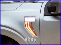 Side Marker Light LED Fender Light Streamer Turn Signal For Ford F-150 2021-2022