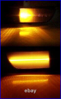 Smoke Lens Amber Sequential Signal/White LED Parking Side Marker For C4 Corvette