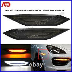 Smoked LED Side Fender Marker Lights withTurn Signal For 2011-2014 Porsche Cayenne