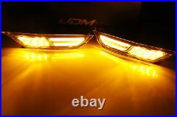 Smoked Lens 3D Amber Full LED Front Side Marker Light Kit For 2007-up Nissan GTR