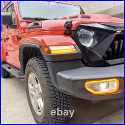 Smoked Lens LED Fender Lights withSequential Turn Signal for 19-21 Jeep JL JT