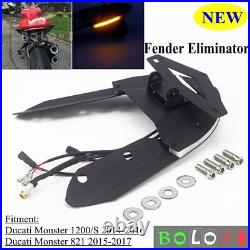 Tail Tidy Fender Eliminator With LED Turn Signals For Ducati Monster 821 1200 S