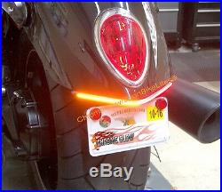 Triumph Rocket III Roadster Red LED Fender Turn Signal Kit with Plate Bracket C