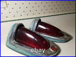 Vintage Pair Studebaker Turn Signal Lights fender mounted Parking Driving Lights
