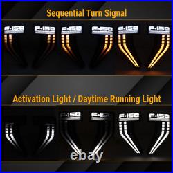 White/Amber LED Sequential DRL Vent Fender Turn Signal Light For 2021-2022 F-150