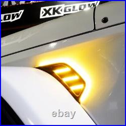 XK Glow RGB + Amber Fender Vent Light Turn Signal Running Light App Jeep JL & JT