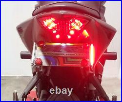 Yamaha YZF-R3 Fender Eliminator with Red LED Turn Signal Light Bars Clear Lens