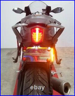 Yamaha YZF-R6 2017+ Fender Eliminator with Amber LED Turn Signals Clear Lens